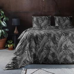 Foto van Dekbedovertrek vintage palm - lits-jumeaux (240x220 cm) - grijs microvezel - dessin: natuur - luna bedding - dekbed-discounter.nl