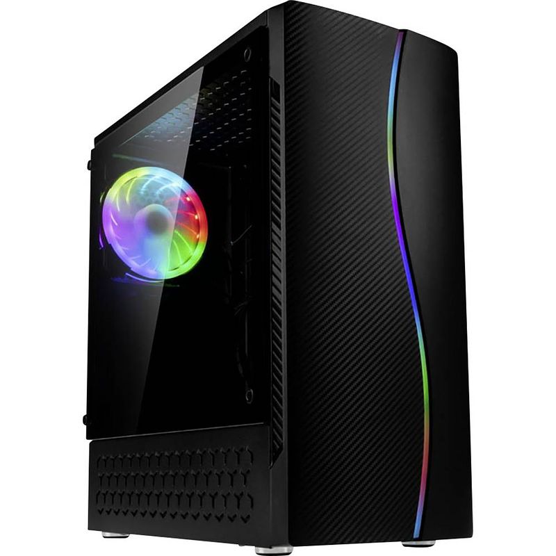 Foto van Kolink kolink inspire k5 argb midi-tower - schwarz window midi-tower pc-behuizing, gaming-behuizing zwart