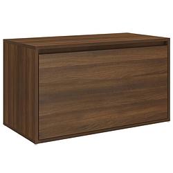 Foto van The living store halbank bruineiken - bewerkt hout - 80 x 40 x 45 cm - multifunctioneel