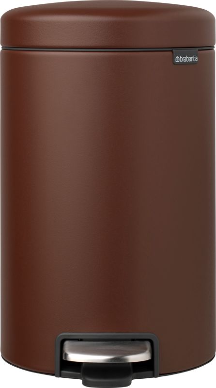 Foto van Brabantia newicon pedaalemmer 12 liter met kunststof binnenemmer - mineral cosy brown