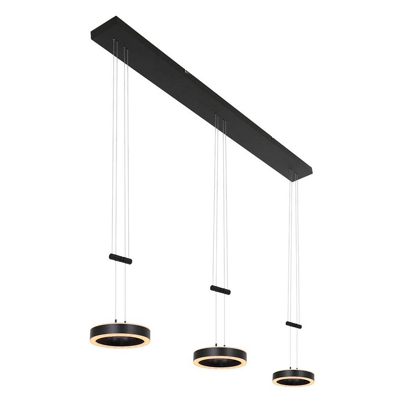 Foto van Steinhauer hanglamp piola 3 lichts l 120 cm zwart