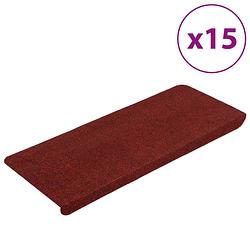 Foto van Vidaxl trapmatten zelfklevend 15 st 65x24,5x3,5 cm rood