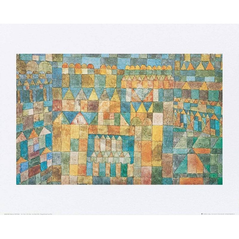 Foto van Paul klee - tempelviertel von pert, 1928 kunstdruk 50x40cm