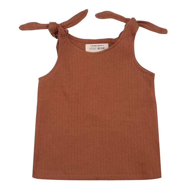 Foto van Little indians tanktop amber brown meisjes katoen bruin maat 86