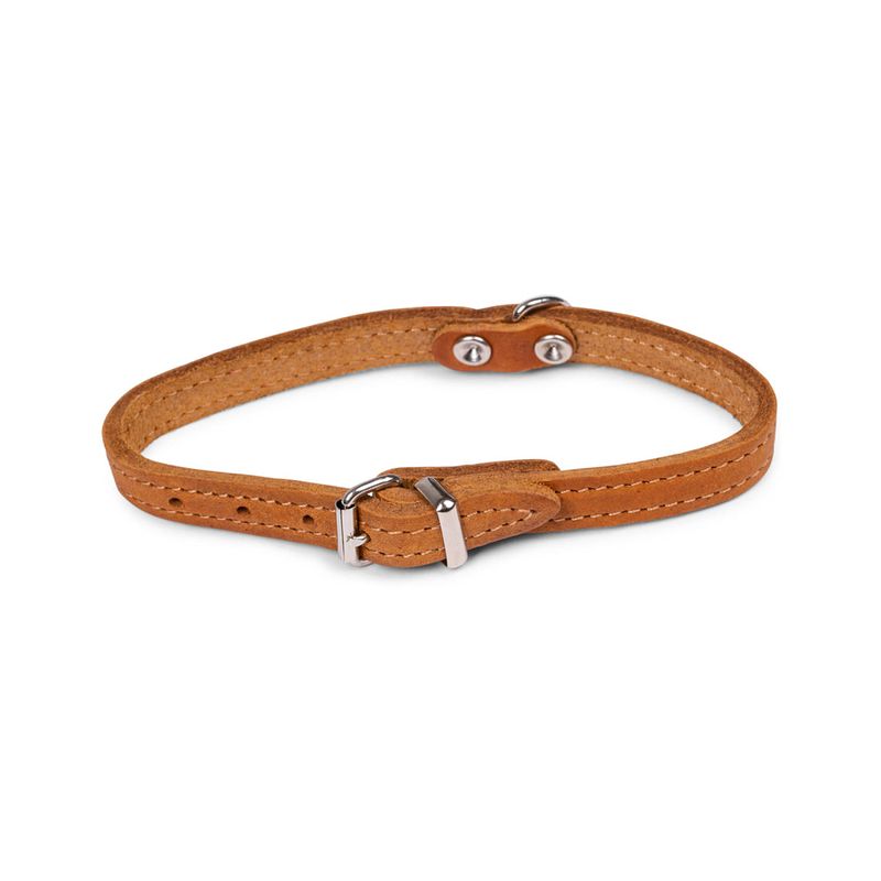 Foto van Dierenbenodigdheden vadigran halsband hond geolied leder cognac 32cmx12mm xs