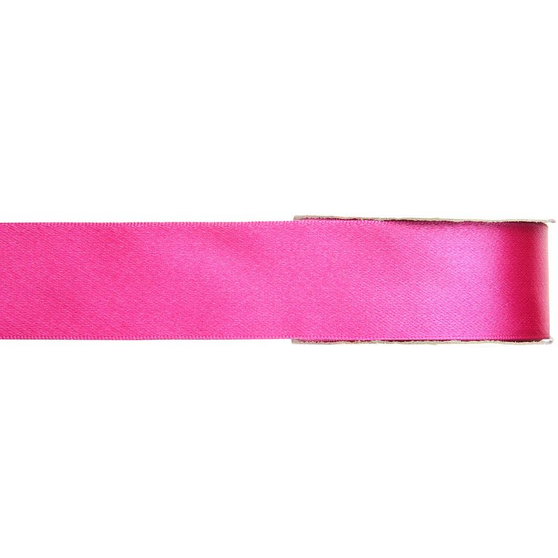 Foto van 1x hobby/decoratie fuchsia roze satijnen sierlinten 1,5 cm/15 mm x 25 meter - cadeaulinten