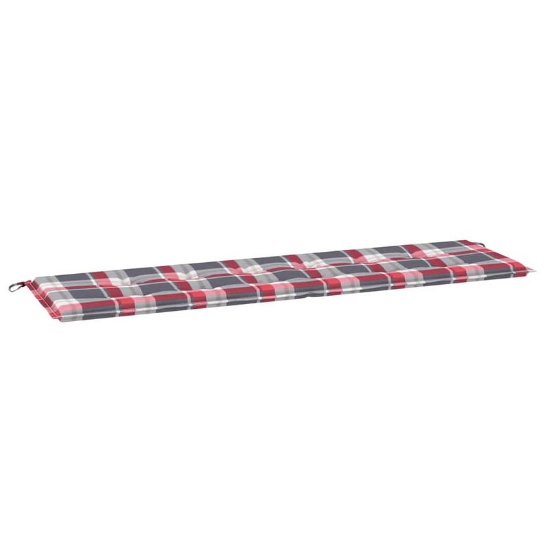 Foto van The living store tuinbankkussen - oxford stof - 180x50x3 cm - rood ruitpatroon