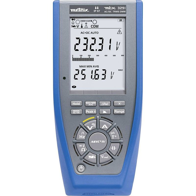 Foto van Metrix mtx3291 multimeter digitaal cat iii 1000 v, cat iv 600 v weergave (counts): 60000