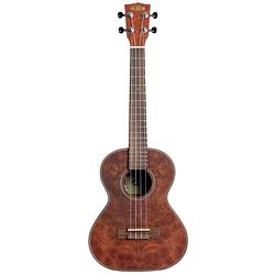 Foto van Kala ka-choc-bur-t chocolate exotic burl tenor ukelele met gigbag