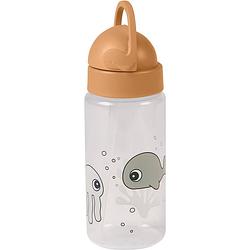 Foto van Done by deer drinkfles met rietje sea friends mustard/grey - 350 ml