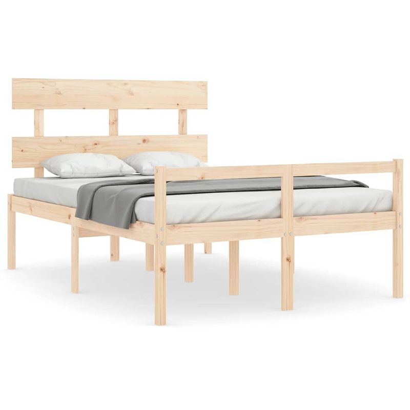 Foto van The living store bedframe massief grenenhout - functioneel - bedden - 195.5 x 145.5 x 81 cm - onbehandeld