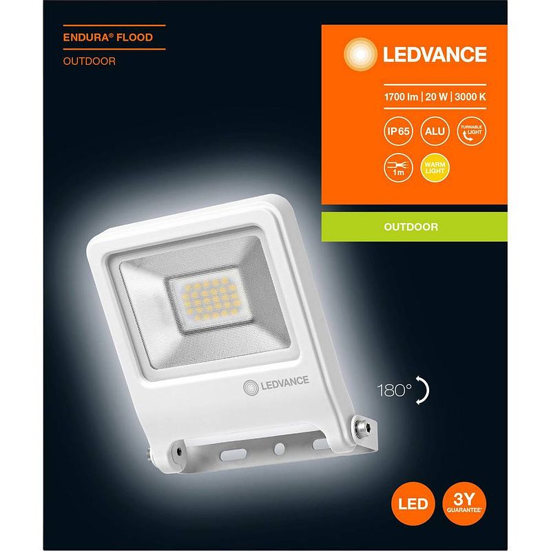 Foto van Ledvance endura® flood warm white l 4058075239630 led-buitenschijnwerper 20 w