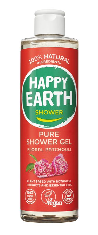 Foto van Happy earth pure shower gel floral patchouli