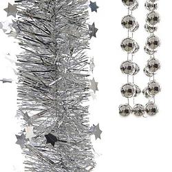 Foto van Kerstslingers set 3x stuks zilver - kerstversiering - kerstslingers