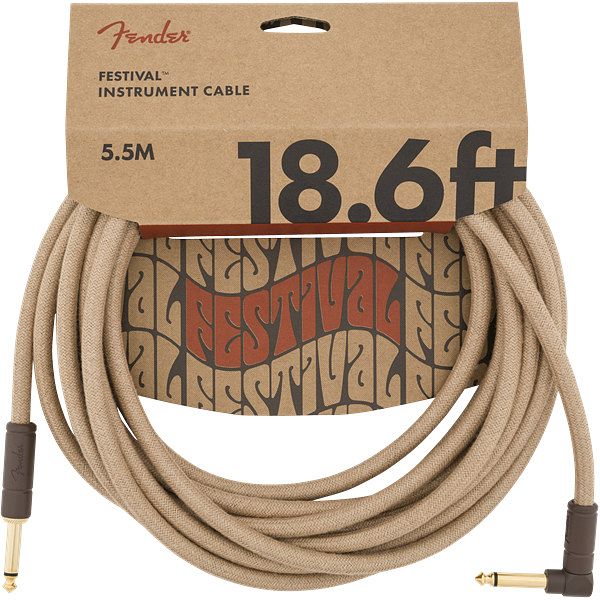 Foto van Fender festival cables natural r/a instrumentkabel 5.5m