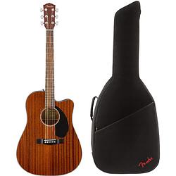 Foto van Fender cd-60sce all mahogany elektrisch-akoestische westerngitaar + gigbag