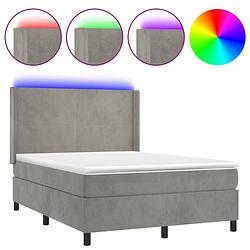 Foto van The living store boxspring - fluweel - led - pocketvering matras - huidvriendelijk topmatras