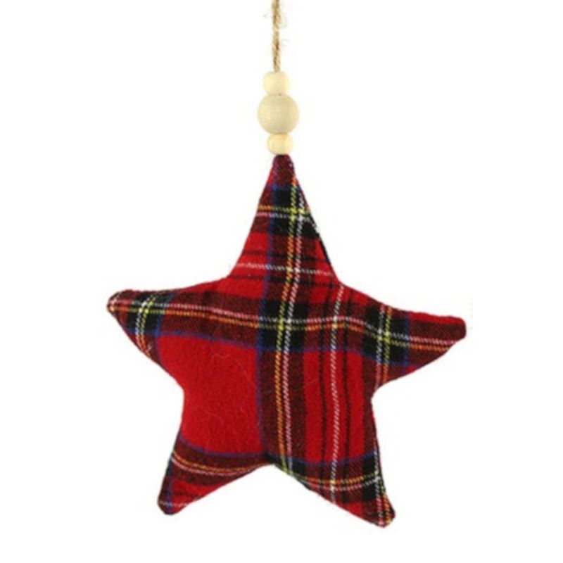 Foto van Non-branded kerstster aaron 27 x 15 cm textiel rood