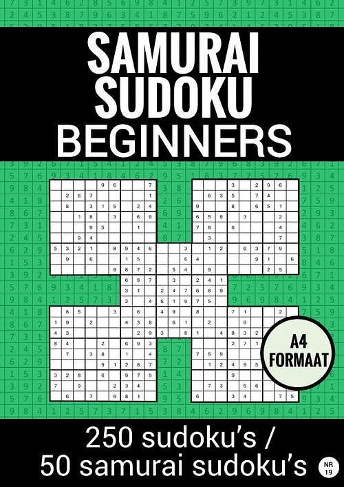 Foto van Sudoku makkelijk: samurai sudoku - nr. 19 - puzzelboek met 100 makkelijke puzzels voor volwassenen en ouderen - sudoku puzzelboeken - paperback