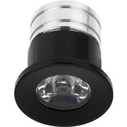 Foto van Led veranda spot verlichting - 3w - warm wit 3000k - inbouw - rond - mat zwart - aluminium - ø31mm