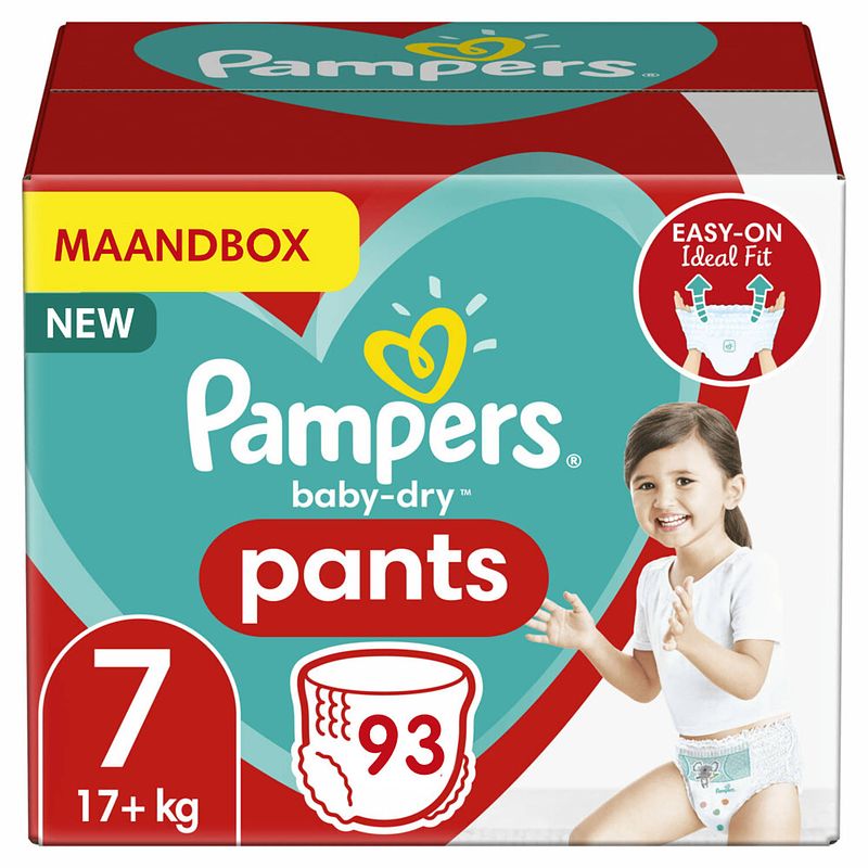 Foto van Pampers - baby dry pants - maat 7 - maandbox - 93 luierbroekjes