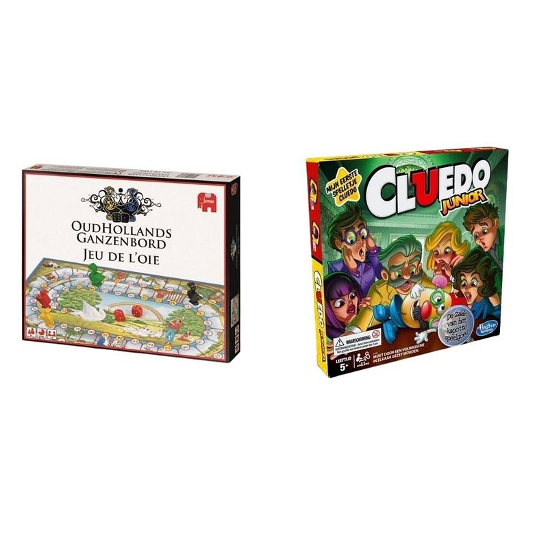 Foto van Spellenbundel - 2 stuks - ganzenbord & cluedo junior