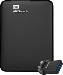 Foto van Wd elements portable 1tb + sandisk ultra fit 64gb