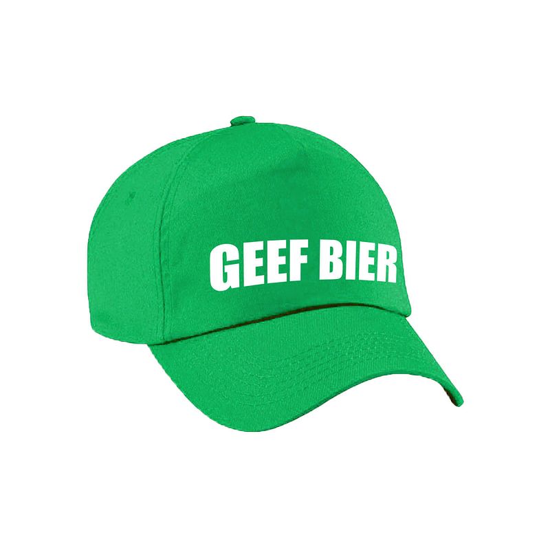 Foto van Carnaval fun pet / cap geef bier groen voor dames en heren - verkleedhoofddeksels