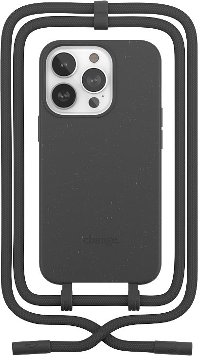 Foto van Change case apple iphone 14 pro back cover met koord zwart