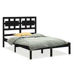 Foto van The living store houten bedframe - rustiek - bedframes - 205.5 x 145.5 x 100 cm - zwart