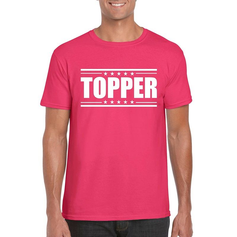 Foto van Topper t-shirt fuchsia roze heren xl