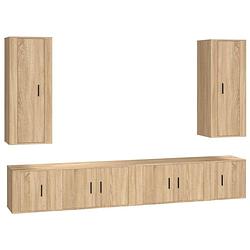 Foto van The living store televisiekastenset sonoma eiken - 40x34.5x100 cm/80x34.5x40 cm/40x34.5x40 cm