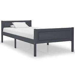 Foto van Vidaxl bedframe massief grenenhout grijs 100x200 cm