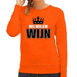 Foto van Wij willem wijn sweater oranje voor dames - koningsdag truien l - feesttruien