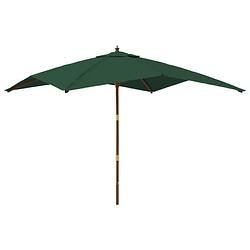 Foto van Vidaxl parasol met houten paal 300x300x273 cm groen