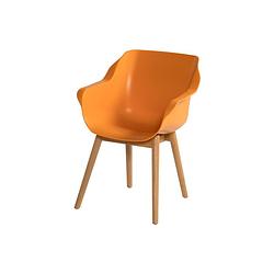 Foto van Hartman sophie studio dining armstoel - indian orange - teak poot