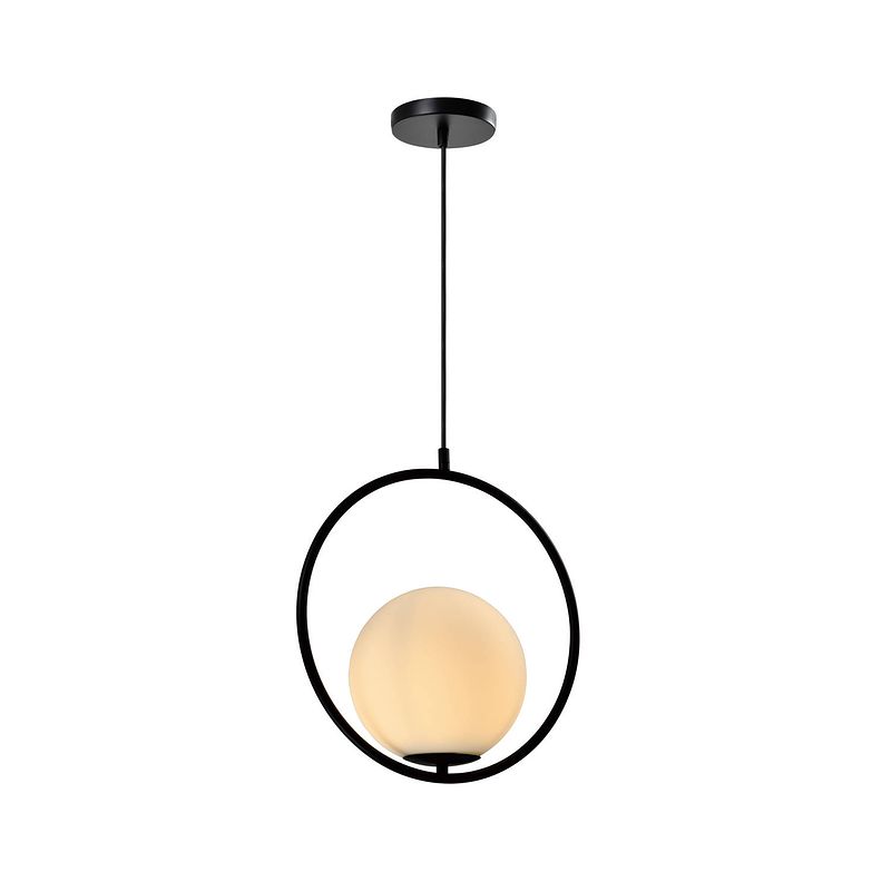 Foto van Quvio hanglamp glas rond zwart - quv5122l-black