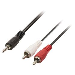 Foto van Valueline 1,5 meter audio aux kabel 3.5mm jack male naar 2x rca / tulp male