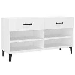 Foto van The living store schoenenkast - wit - 102 x 35 x 55 cm - stevig materiaal