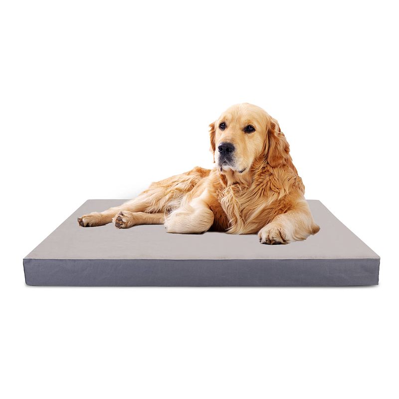 Foto van Nobleza orthopedische hondenkussen wasbaar - hondenbed - maat xl: 110 x 80 x 8 cm - grijs