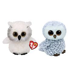 Foto van Ty - knuffel - beanie boo's - ausitin owl & owlette owl