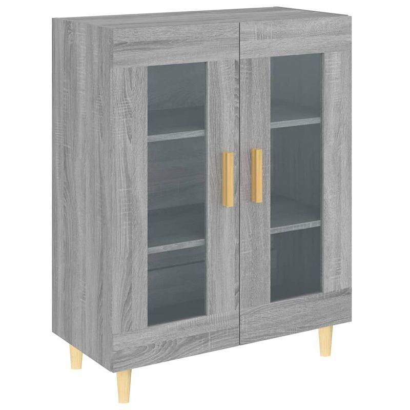 Foto van Vidaxl dressoir 69,5x34x90 cm bewerkt hout grijs sonoma eikenkleurig