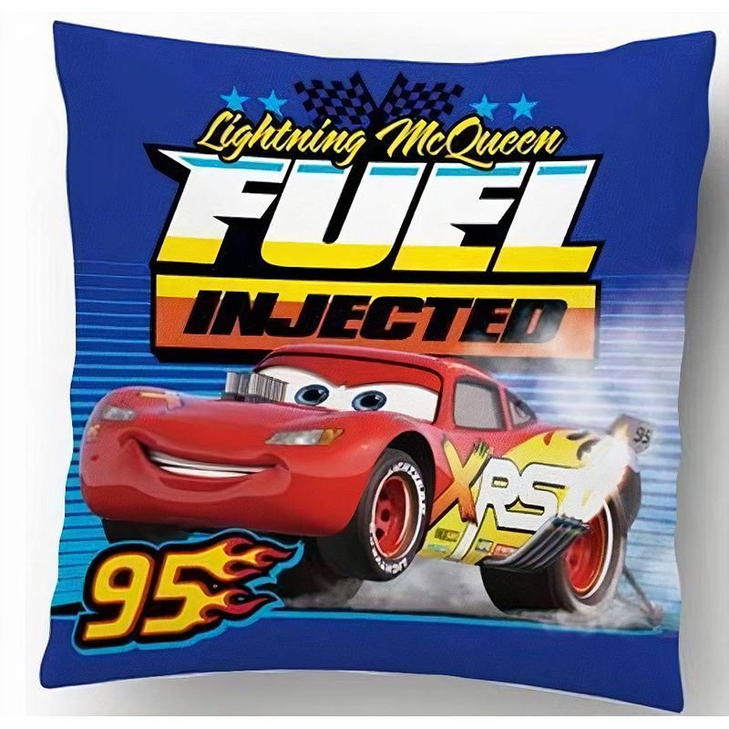 Foto van Disney kussen cars 35 cm polyester blauw/rood