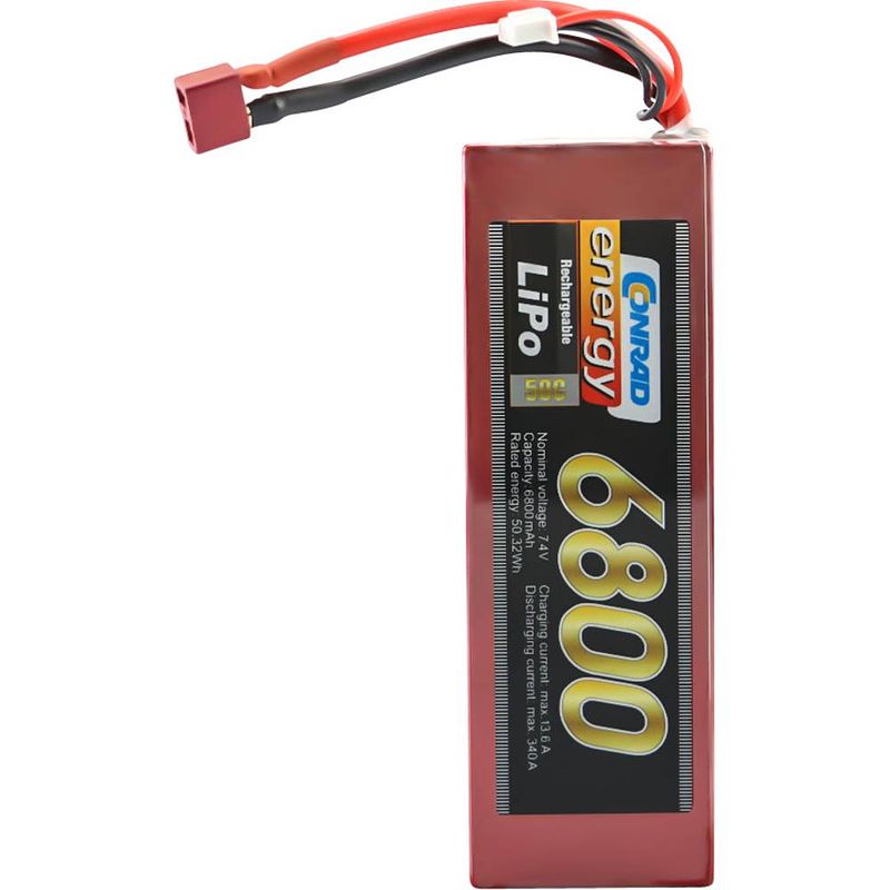 Foto van Conrad energy lipo accupack 7.4 v 6800 mah aantal cellen: 2 50 c box hardcase t-stekkersysteem