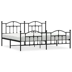 Foto van Vidaxl bedframe met hoofd- en voeteneinde metaal zwart 193x203 cm