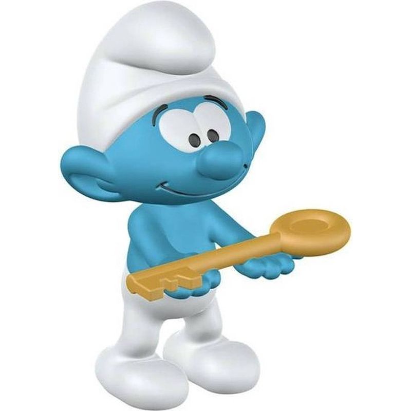 Foto van Schleich 20795 smurfen - smurf met sleutel - speelfiguur - de smurfen - 3,5 x 3,2 x 5,4 cm