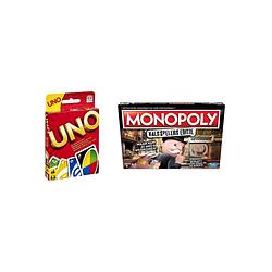 Foto van Spellenbundel - bordspellen - 2 stuks - uno & monopoly valsspelerseditie