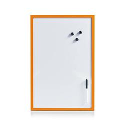 Foto van Whiteboard/memobord magnetisch incl. marker en magneten - 40 x 60 cm - oranje - whiteboards