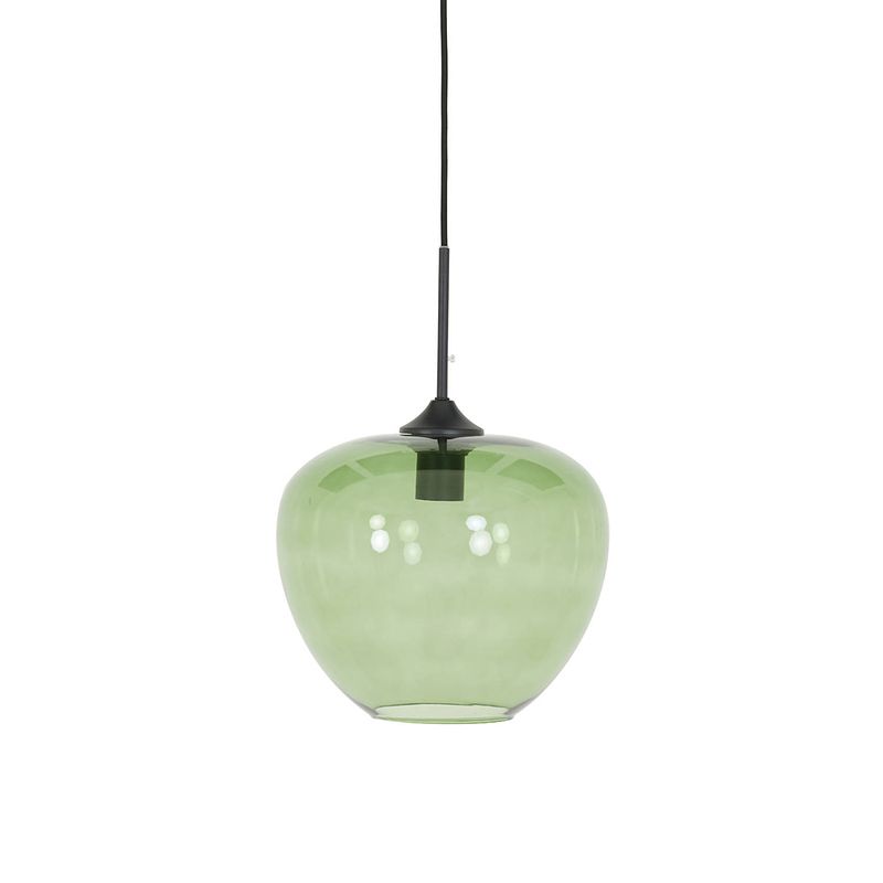 Foto van Light&living hanglamp ø30x25 cm mayson glas groen-mat zwart