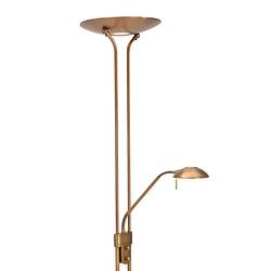 Foto van Klassieke vloerlamp - mexlite - glas - klassiek - led - l: 52cm - voor binnen - woonkamer - eetkamer - brons
